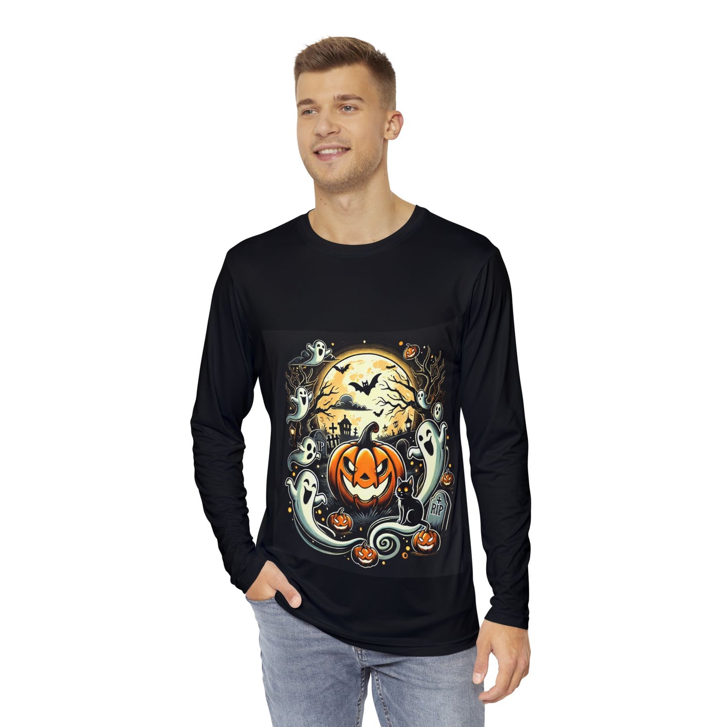 Halloween Long Sleeve Shirt (AOP) with Front / Back Print